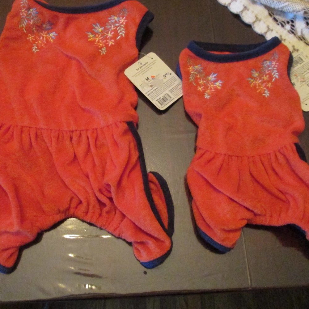 Pet Romper SO CUTE NWT Embroidered flowers Medium and XXS 2 available